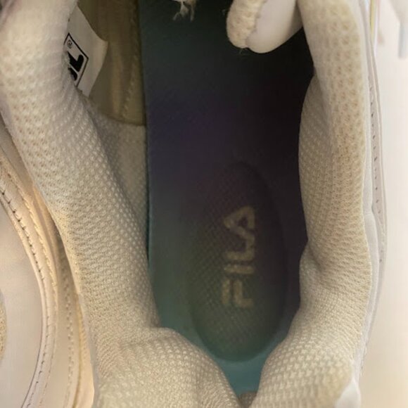 Fila White Iridescent Holographic Disruptor 2 Premium Women’s Sneakers Size 8.5 - Picture 11 of 16
